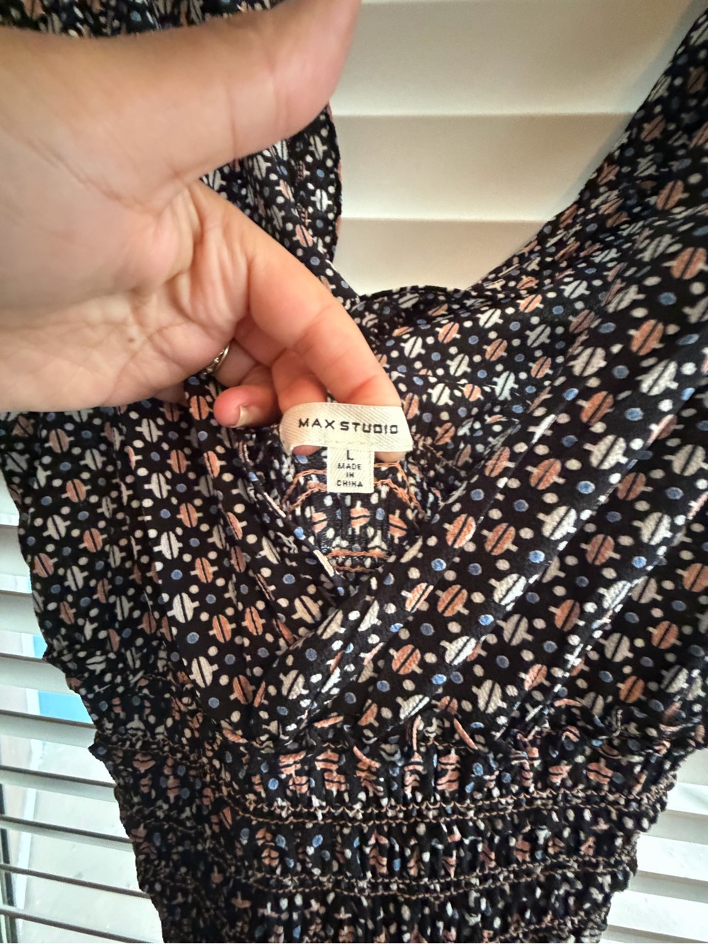 Women’s Large Smocked Waist Printed Wide-Leg Romper | Boho Chic | Flattering Fit - Picture 2 of 7